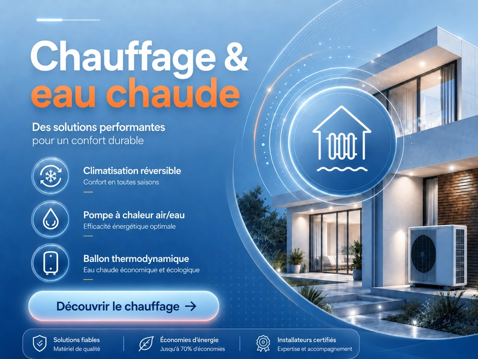 Chauffage et eau chaude à Toulouse : climatisation réversible, pompe à chaleur air-eau et ballon thermodynamique
